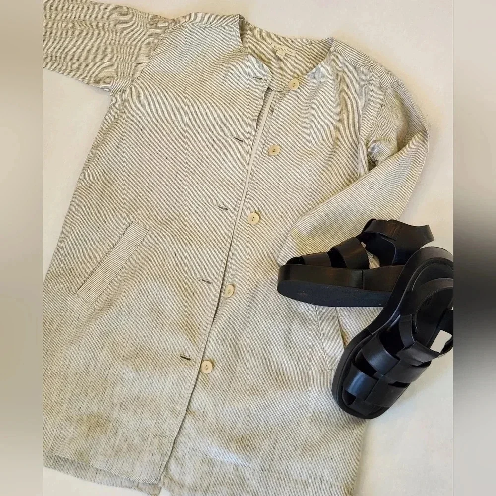 || EILEEN FISHER || linen jacket